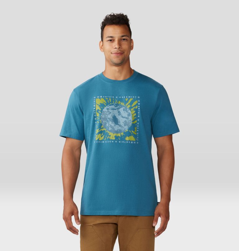 Men's Tie Dye Earth Short Sleeve, Color: Baltic Blue, image 1