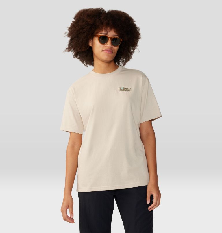 Women's Tie Dye Earth Boxy Short Sleeve, Color: Wild Oyster, image 1