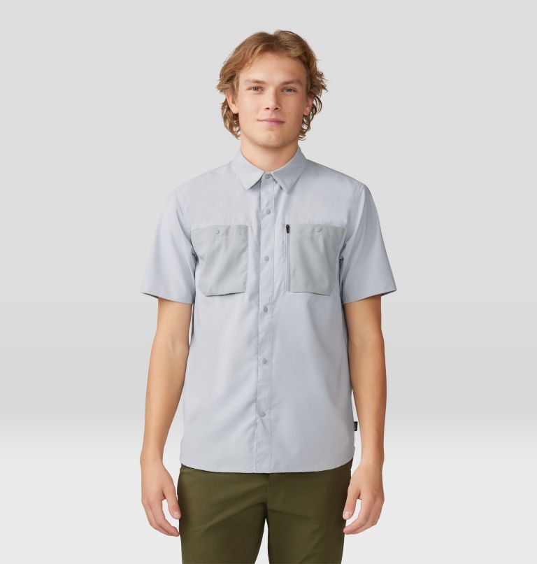 Men's Trail Sender Short Sleeve, Color: Glacial, Chalice, image 1
