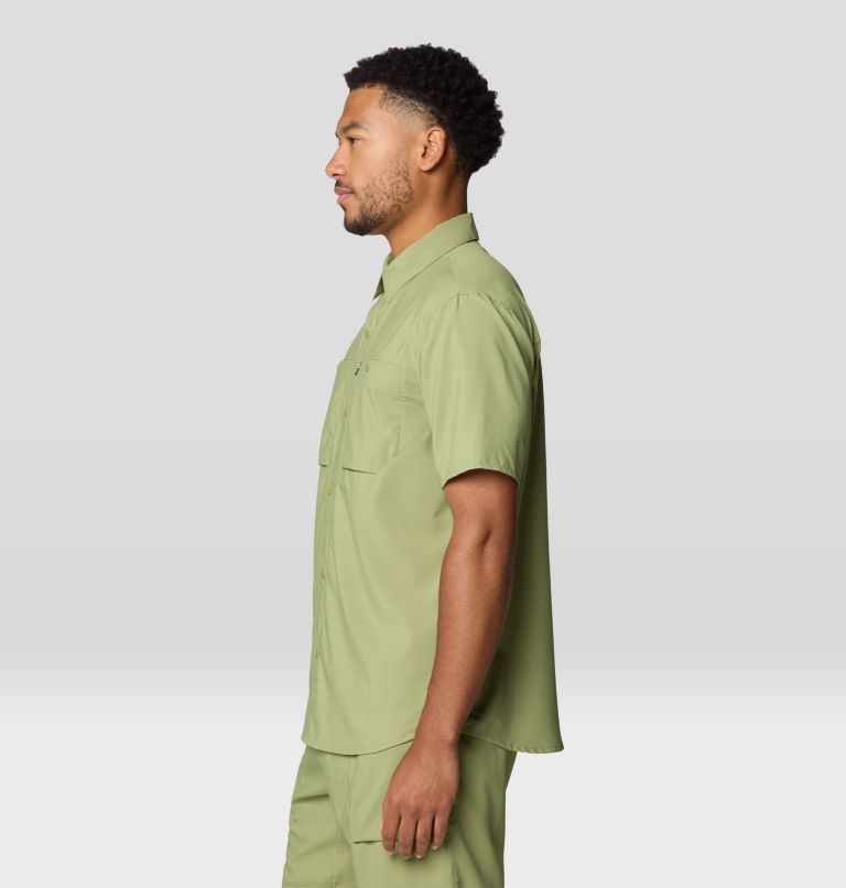 Men's Trail Sender Short Sleeve, Color: Light Cactus, image 4