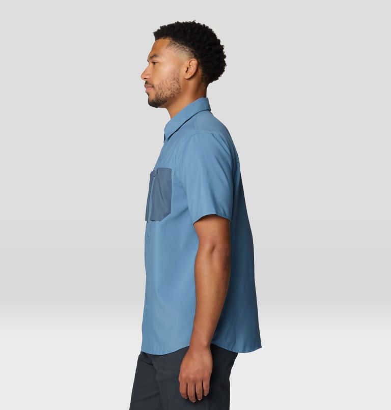 Men's Trail Sender Short Sleeve, Color: Adriatic Blue, Moon Blue, image 4