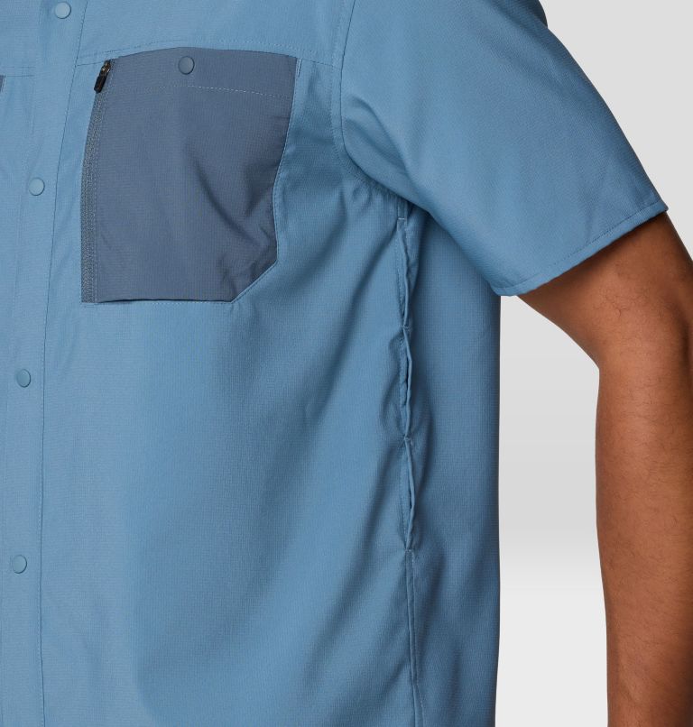 Men's Trail Sender Short Sleeve, Color: Adriatic Blue, Moon Blue, image 6