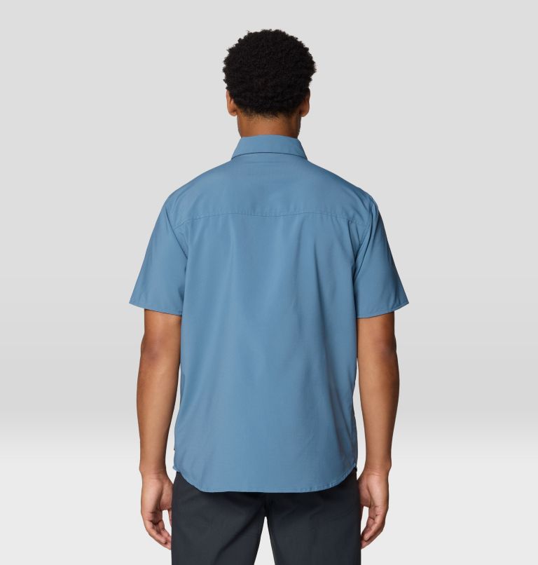 Men's Trail Sender Short Sleeve, Color: Adriatic Blue, Moon Blue, image 3