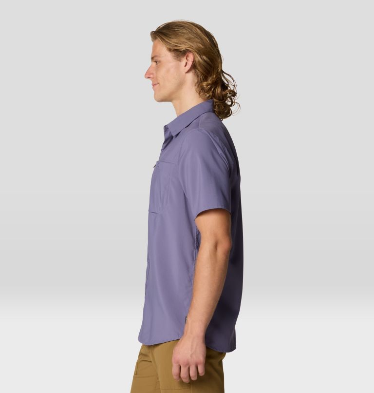 Men's Trail Sender Short Sleeve, Color: Dusted Sky, image 4