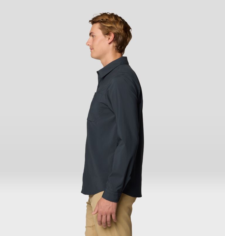 Men's Trail Sender Long Sleeve, Color: Dark Storm, image 3