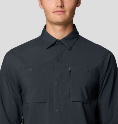 Men's Trail Sender Long Sleeve, Color: Dark Storm, image 8