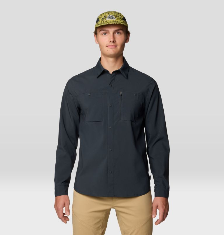 Men's Trail Sender Long Sleeve, Color: Dark Storm, image 5
