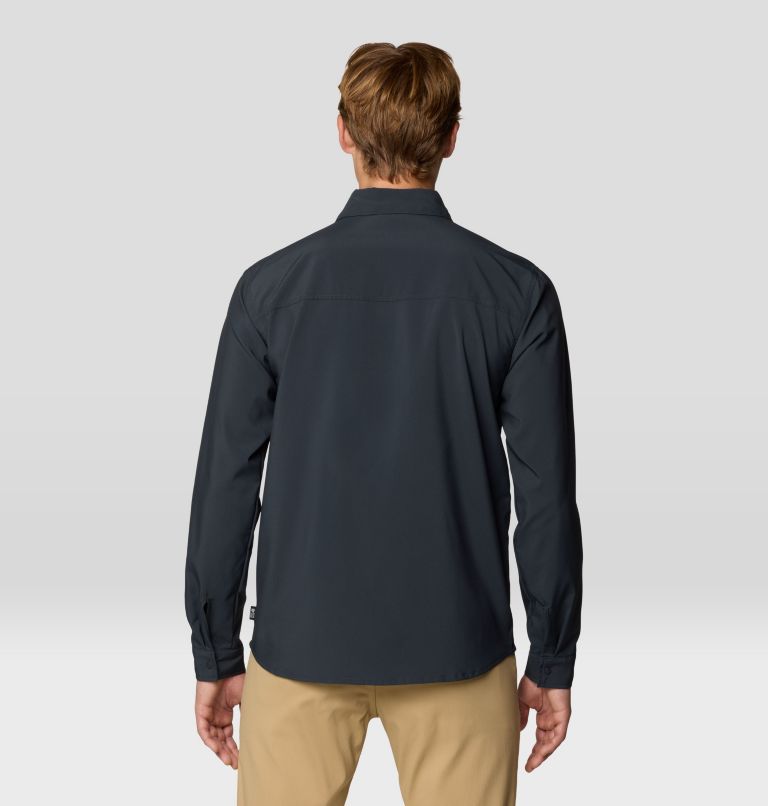 Men's Trail Sender Long Sleeve, Color: Dark Storm, image 2