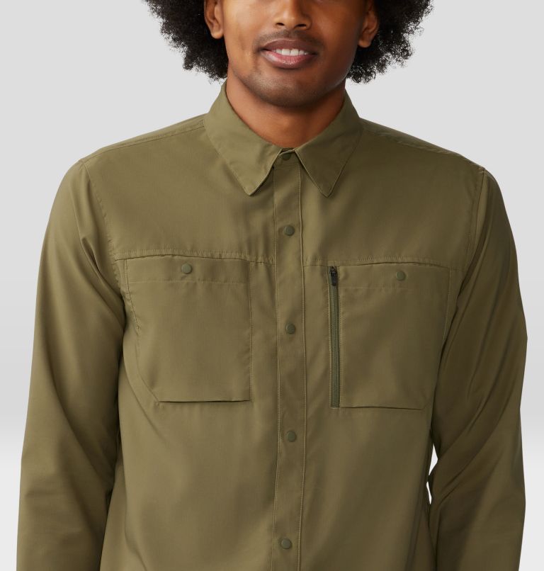 Men's Trail Sender Long Sleeve, Color: Combat Green, image 4