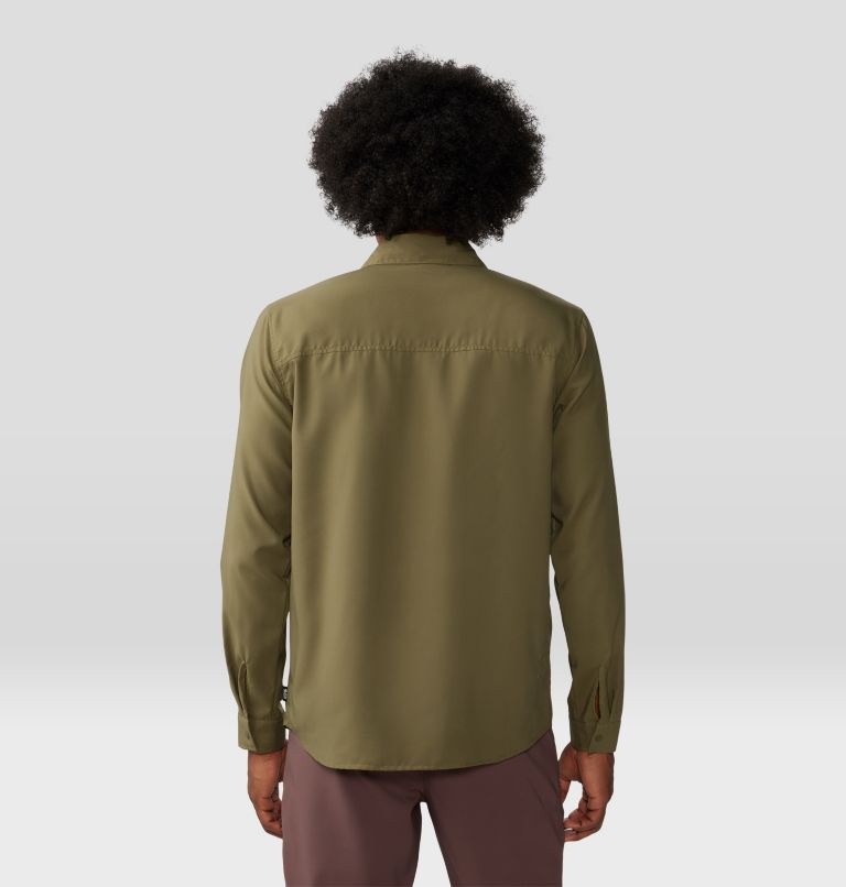 Men's Trail Sender Long Sleeve, Color: Combat Green, image 2