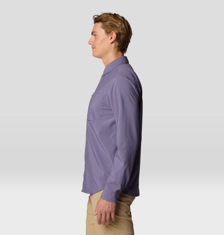 Men's Trail Sender Long Sleeve, Color: Dusted Sky, image 3