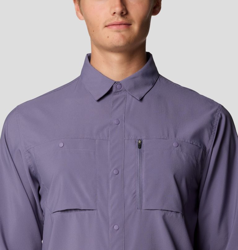 Men's Trail Sender Long Sleeve, Color: Dusted Sky, image 4
