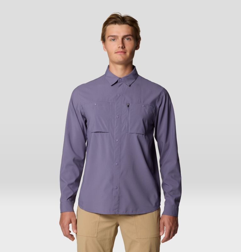 Men's Trail Sender Long Sleeve, Color: Dusted Sky, image 5