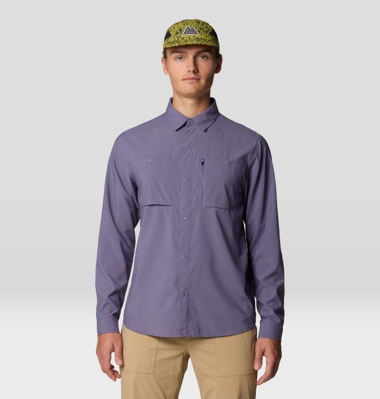 Men's Trail Sender Long Sleeve, Color: Dusted Sky, image 1