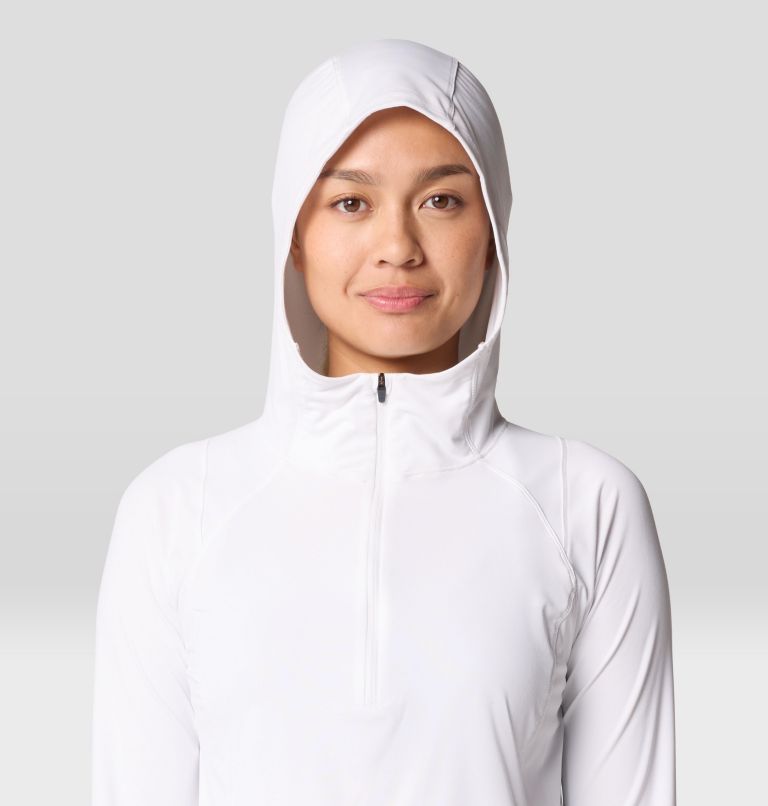 Women's Crater Lake Crop Zip, Color: Fogbank, image 4