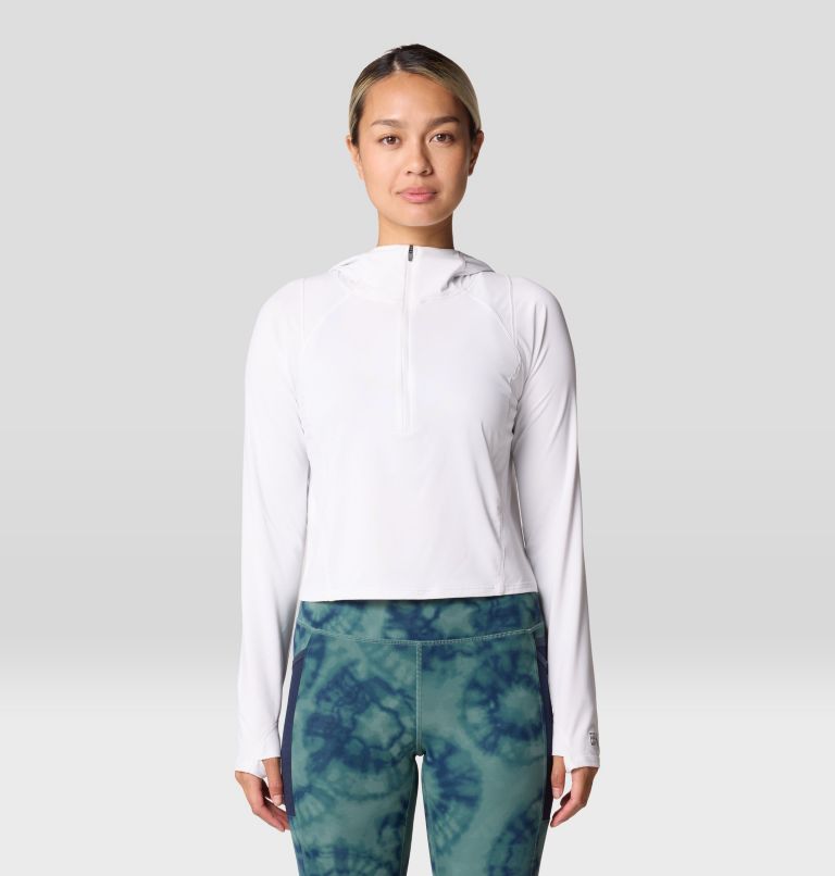 Women's Crater Lake Crop Zip, Color: Fogbank, image 1