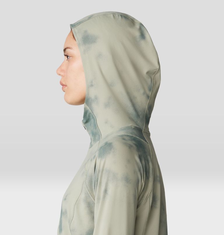 Women's Crater Lake Crop Zip, Color: White Sage Clouds Print, image 5