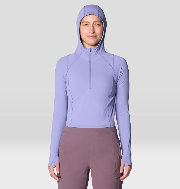 Women's Crater Lake Crop Zip, Color: Avid, image 1