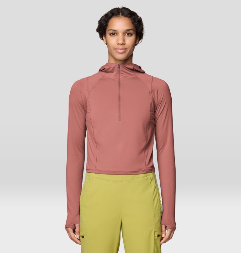 Women's Crater Lake Crop Zip, Color: Fleurs, image 4