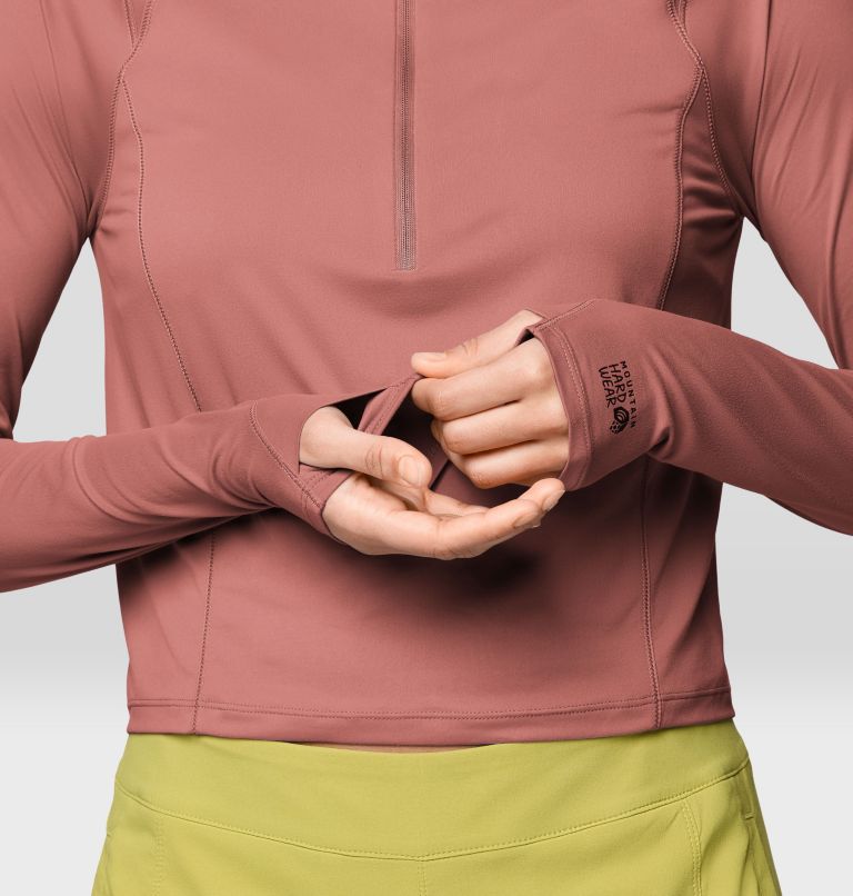 Women's Crater Lake Crop Zip, Color: Fleurs, image 6