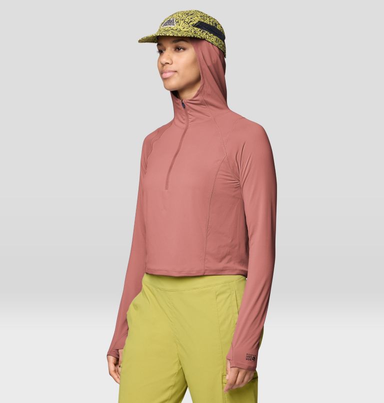 Women's Crater Lake Crop Zip, Color: Fleurs, image 7