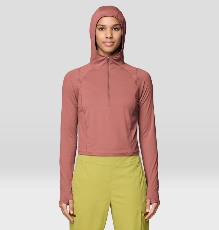 Women's Crater Lake Crop Zip, Color: Fleurs, image 1