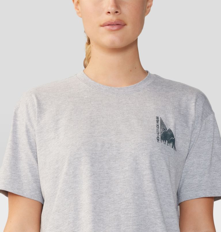 Haut droit court à manches courtes Jagged Peak Femme, Color: Hardwear Grey Heather, image 4