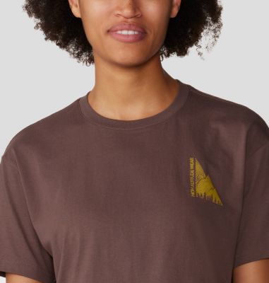 Women's Jagged Peak Boxy Crop Short Sleeve, Color: Carob, image 8