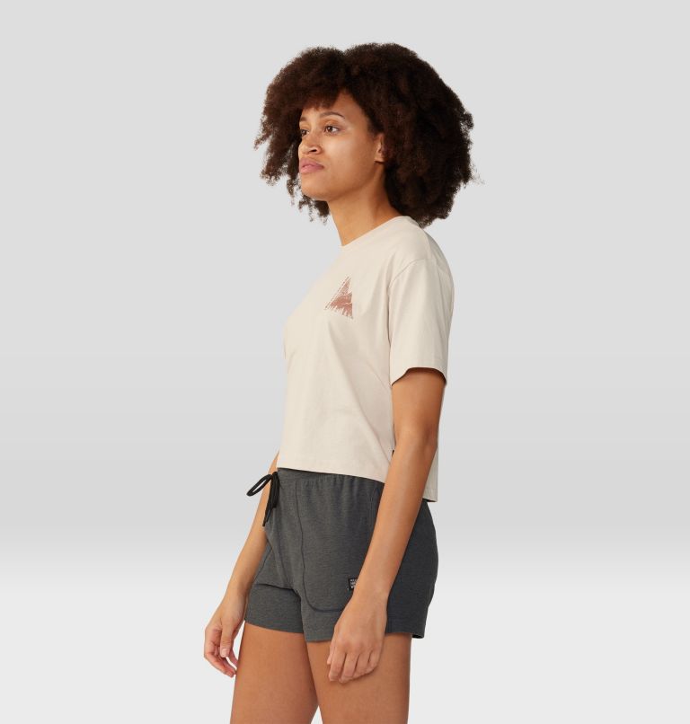 Women's Jagged Peak Boxy Crop Short Sleeve, Color: Wild Oyster, image 3