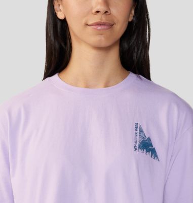 Women's Jagged Peak Boxy Crop Short Sleeve, Color: Wisteria, image 4