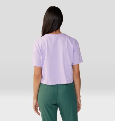 Women's Jagged Peak Boxy Crop Short Sleeve, Color: Wisteria, image 2