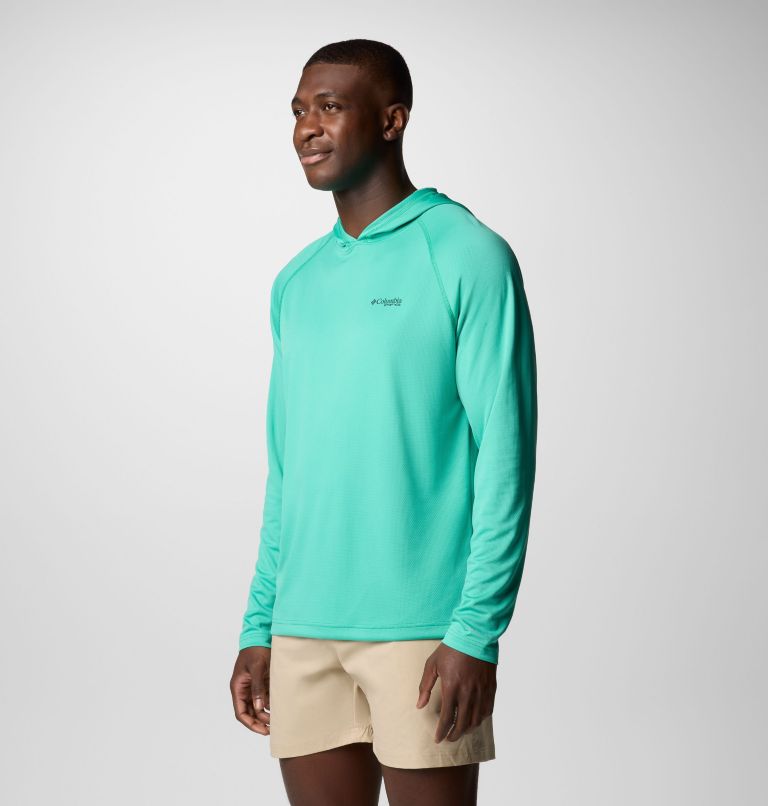 Men's PFG Solar Stream Hoodie, Color: Glaze Green, image 4