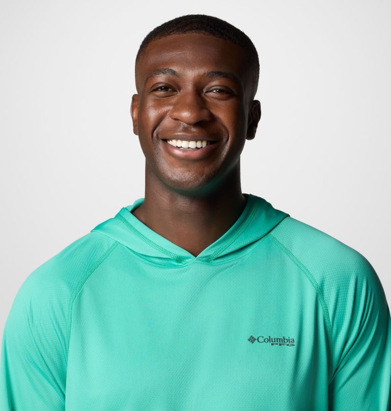 Men's PFG Solar Stream Hoodie, Color: Glaze Green, image 5