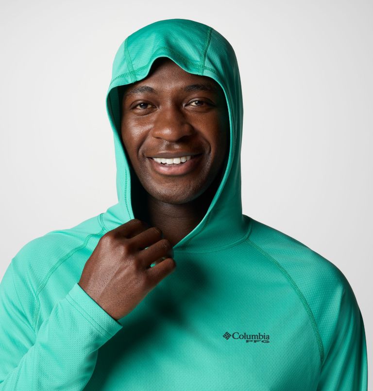 Men's PFG Solar Stream Hoodie, Color: Glaze Green, image 7