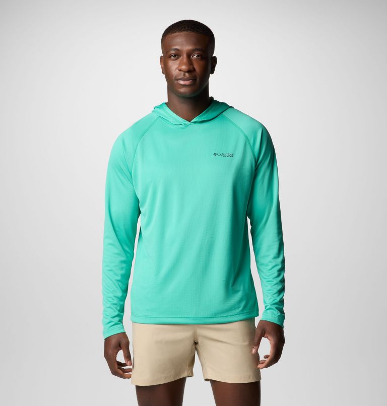 Men's PFG Solar Stream Hoodie, Color: Glaze Green, image 1