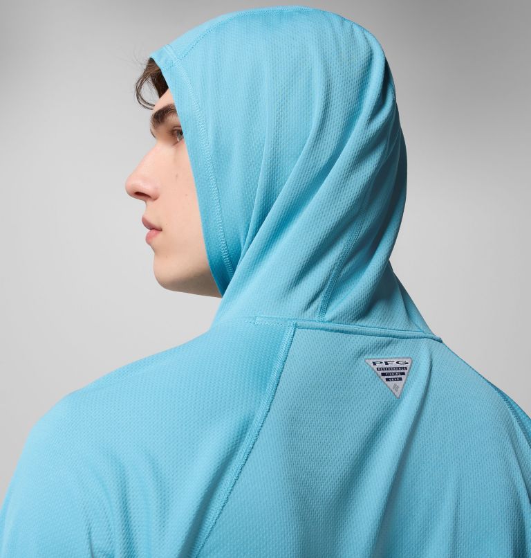 Men's PFG Solar Stream Hoodie, Color: Vintage Blue, image 5
