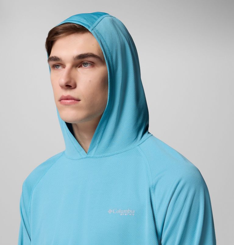 Men's PFG Solar Stream Hoodie, Color: Vintage Blue, image 6
