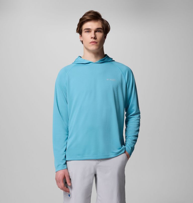 Men's PFG Solar Stream Hoodie, Color: Vintage Blue, image 1