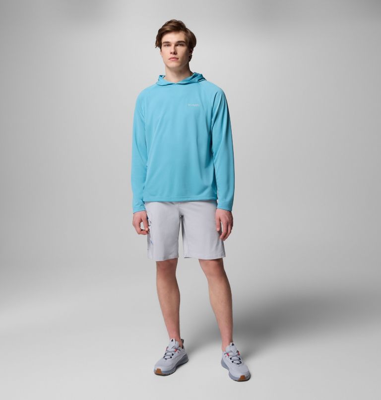 Men's PFG Solar Stream Hoodie, Color: Vintage Blue, image 9