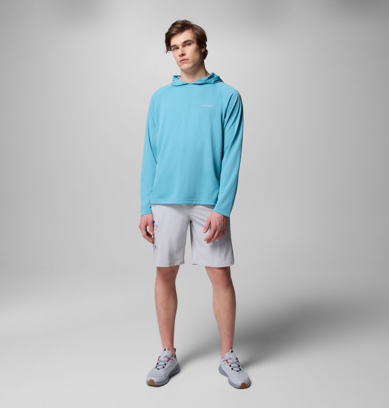 Men's PFG Solar Stream Hoodie, Color: Vintage Blue, image 10