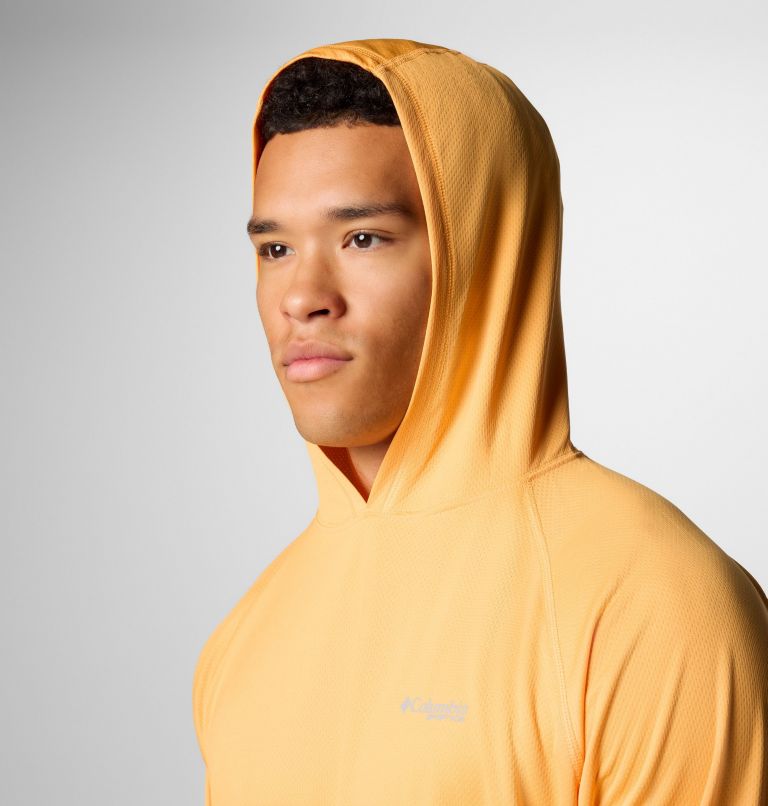 Men's PFG Solar Stream Hoodie, Color: Summer Orange, image 5