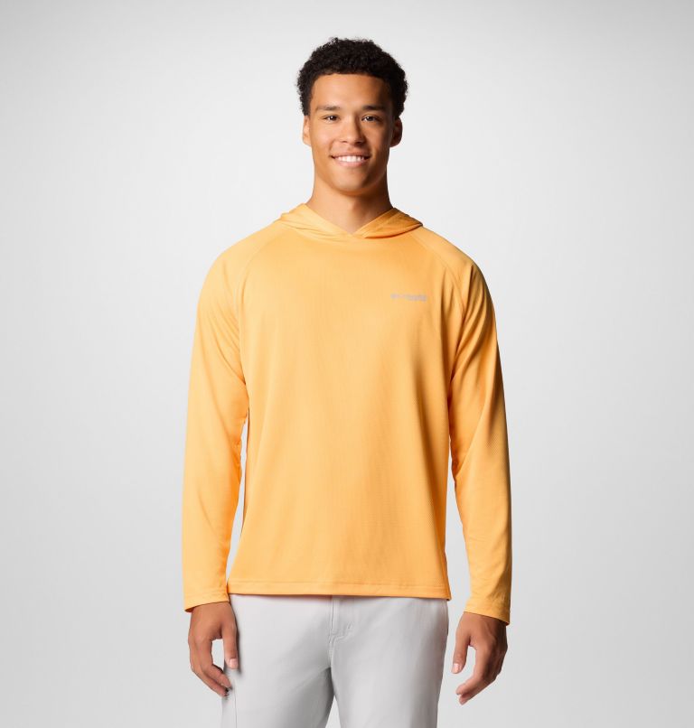 Men's PFG Solar Stream Hoodie, Color: Summer Orange, image 1