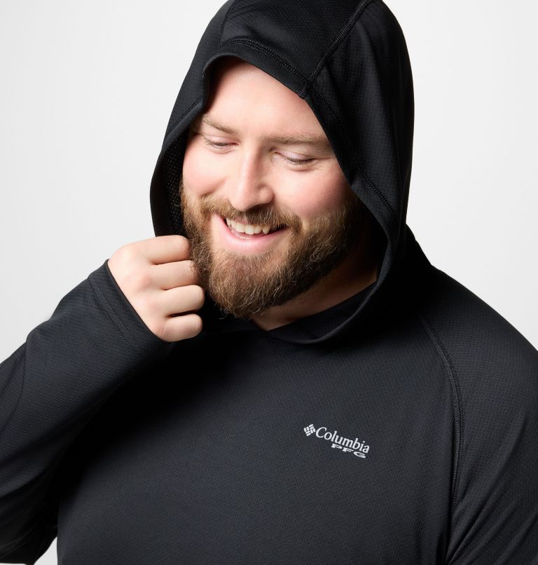 Men's PFG Solar Stream Hoodie - Big, Color: Black, image 5