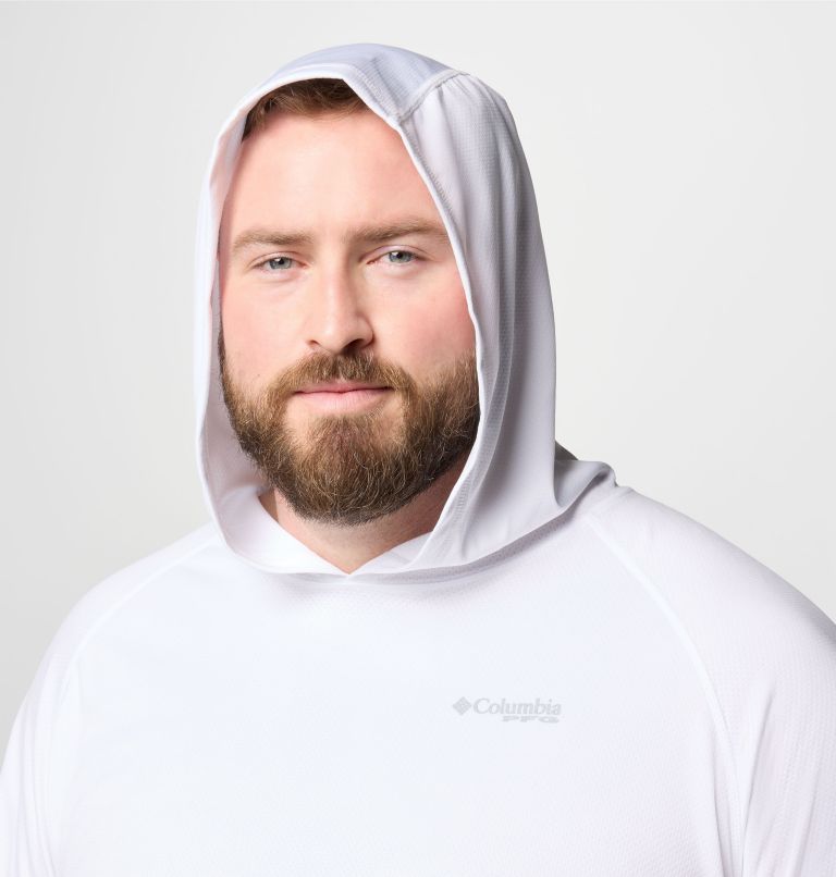 Men's PFG Solar Stream Hoodie - Big, Color: White, image 5