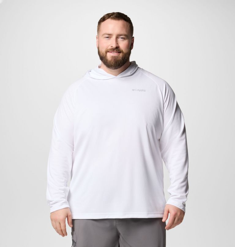 Men's PFG Solar Stream Hoodie - Big, Color: White, image 1