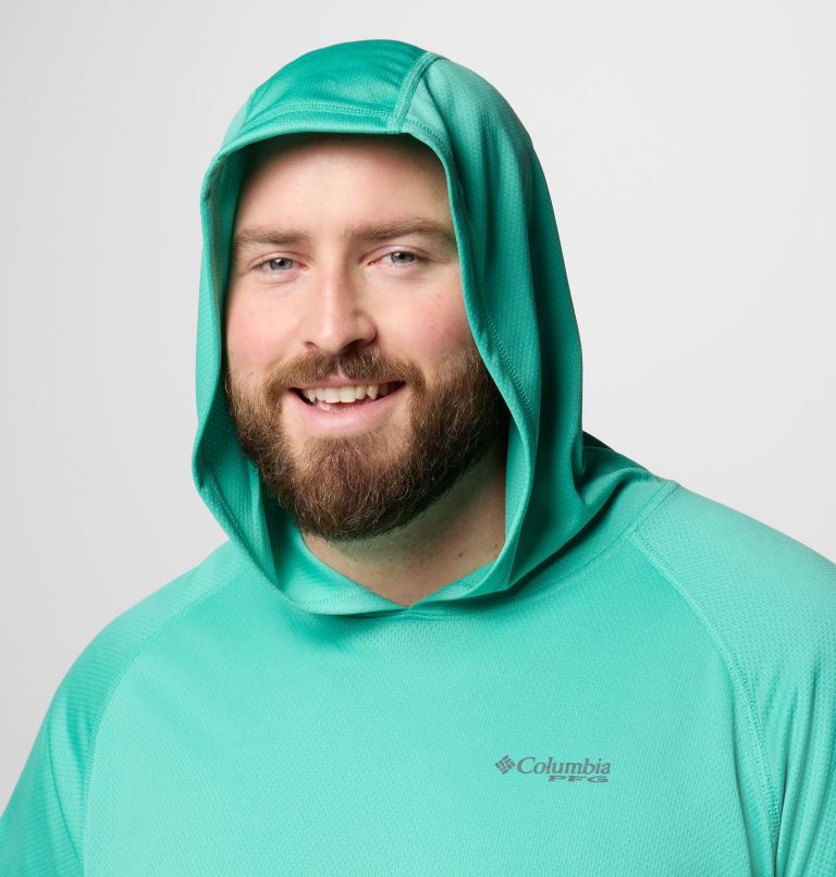 Men's PFG Solar Stream Hoodie - Big, Color: Glaze Green, image 5