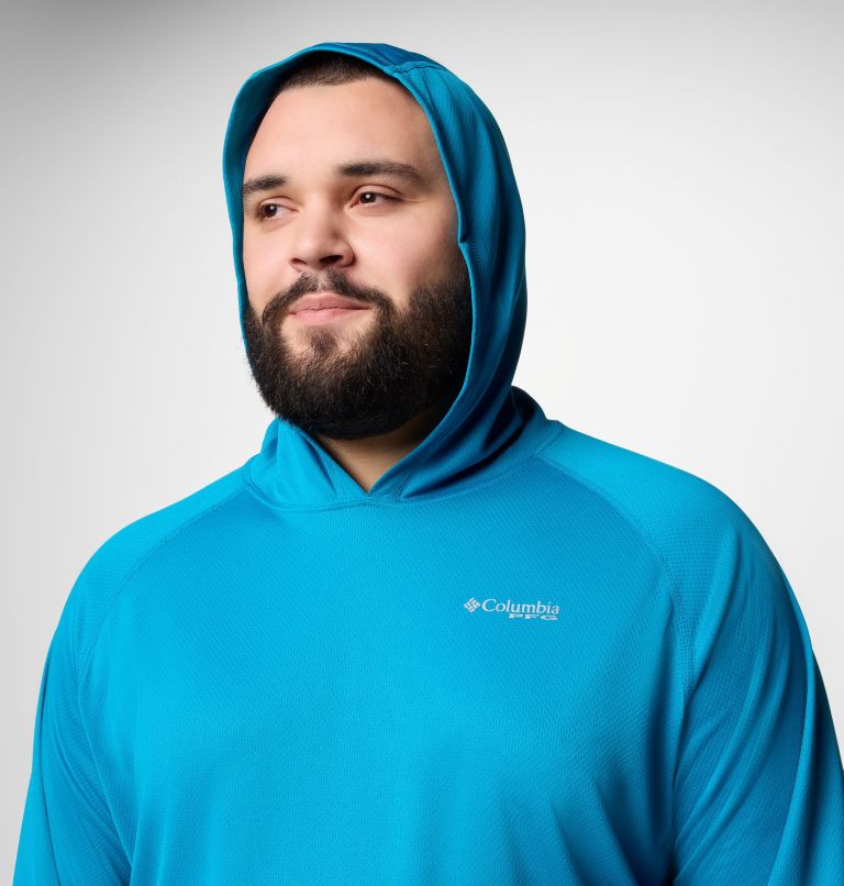 Men's PFG Solar Stream Hoodie - Big, Color: Blue Echo, image 5