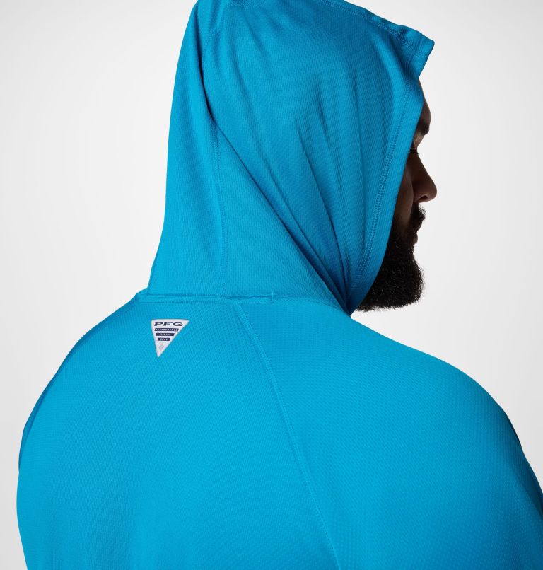 Men's PFG Solar Stream Hoodie - Big, Color: Blue Echo, image 6