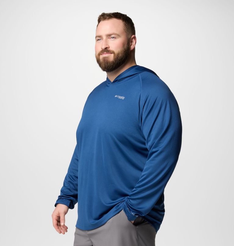 Men's PFG Solar Stream Hoodie - Big, Color: Carbon, image 4