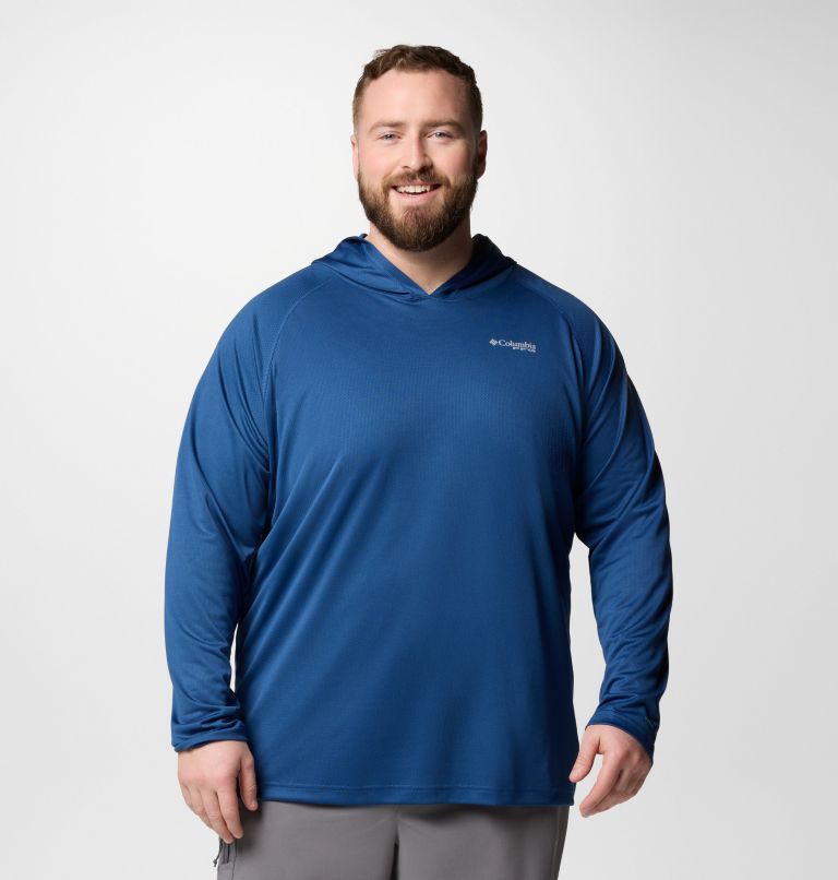 Men's PFG Solar Stream Hoodie - Big, Color: Carbon, image 1